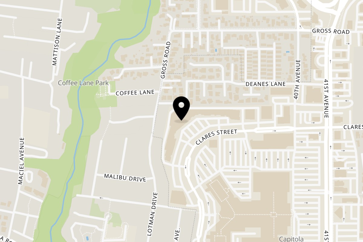Map showing the location of Taqueria Tepeque on 3555 Clares St # LL in Capitola